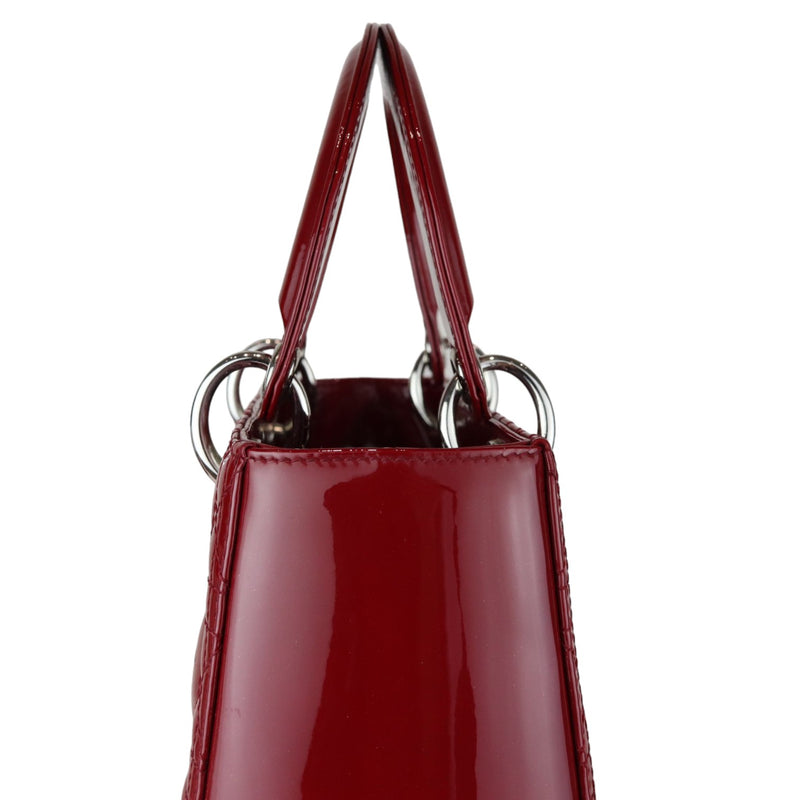 Lady Dior Medium Patent Cannage Red SHW