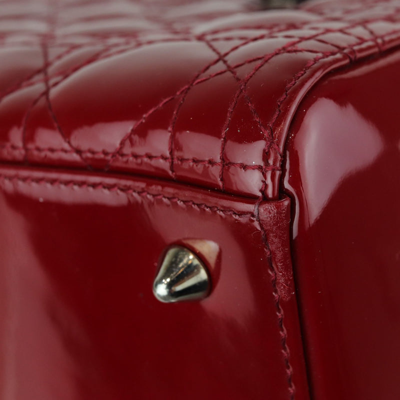 Lady Dior Medium Patent Cannage Red SHW