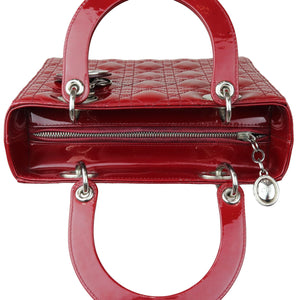 Lady Dior Medium Patent Cannage Red SHW