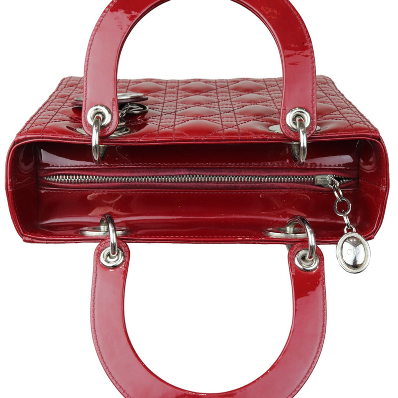 Lady Dior Medium Patent Cannage Red SHW