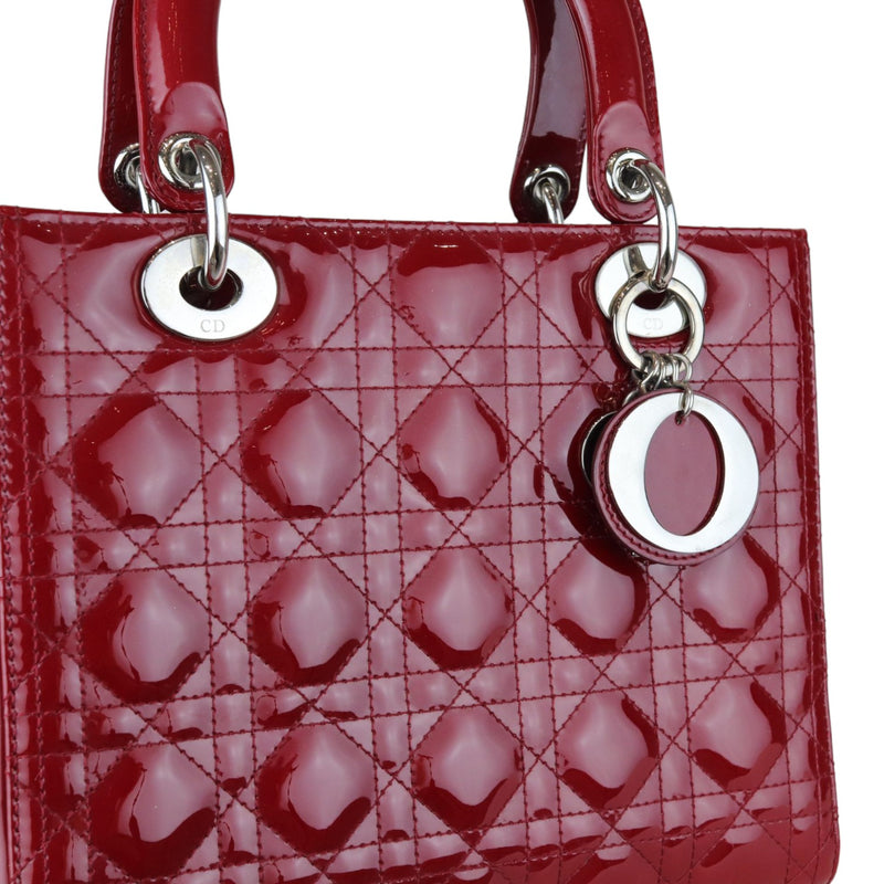 Lady Dior Medium Patent Cannage Red SHW