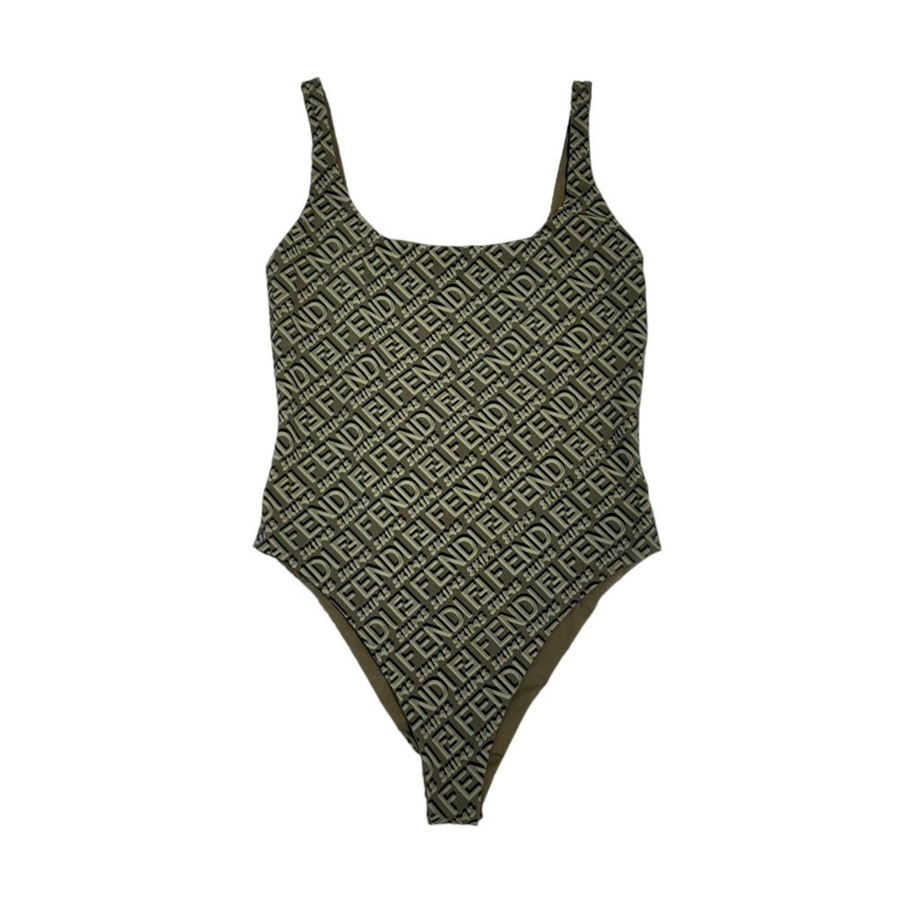 High Leg One-Piece Swimsuit Green Size Medium