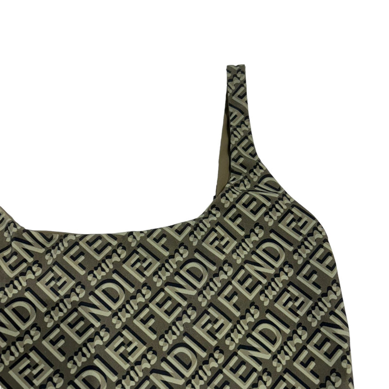 High Leg One-Piece Swimsuit Green Size Medium