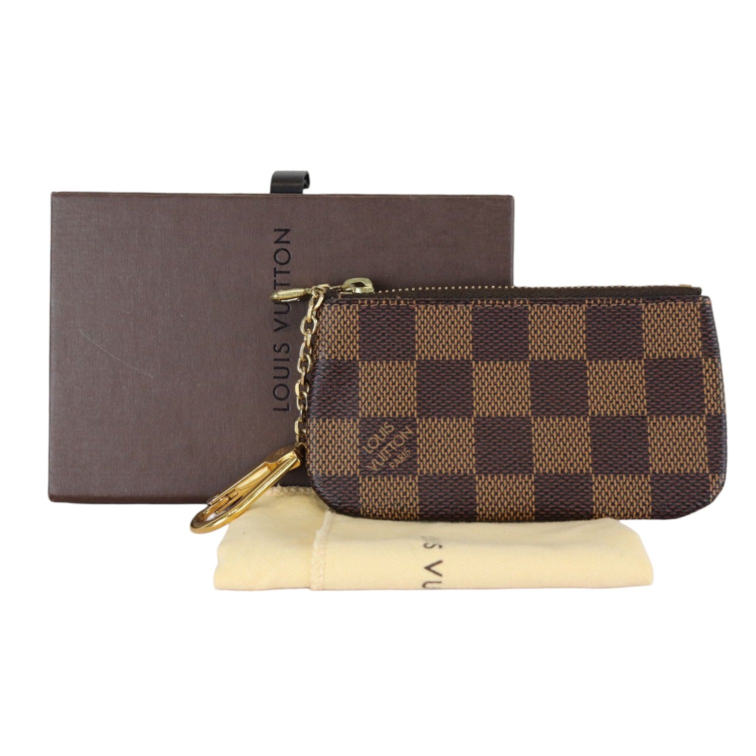 Key Pouch Damier Ebene Brown GHW - Main Image