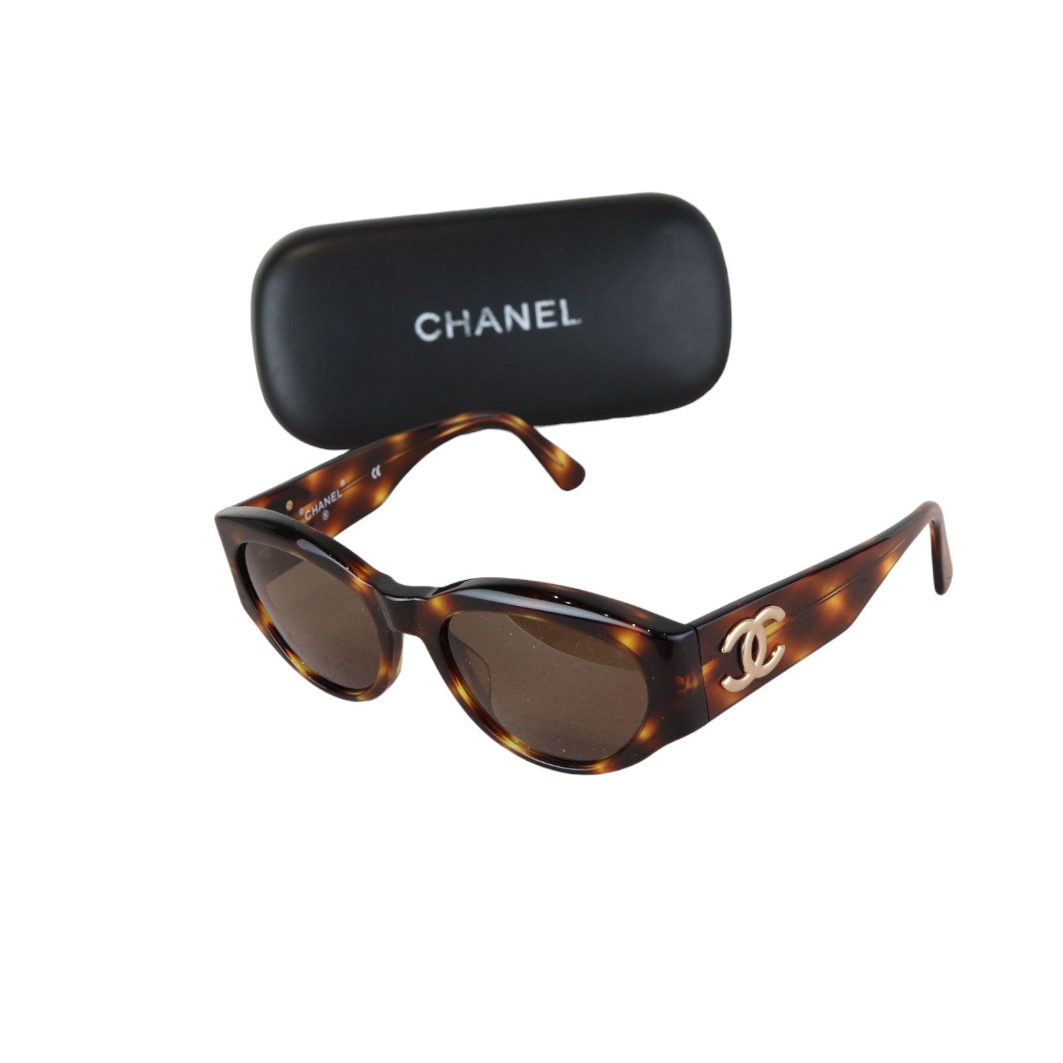 美品✨CHANEL Sunglasses Tortoiseshell Brown Chanel Tortoise Shell CC Sunglasses Brown GHW – Bag Religion