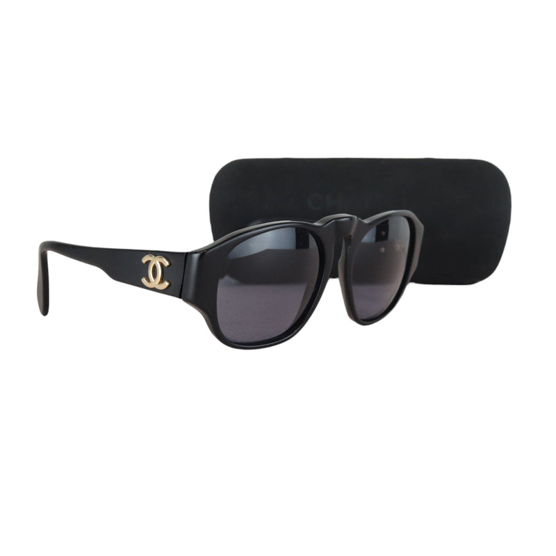 Vintage Gold CC Logo Sunglasses Black GHW