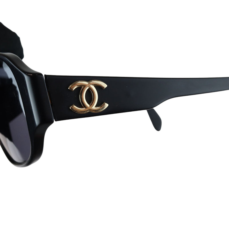 Gold Black Chanel Glasses Chanel Vintage Gold CC Logo Sunglasses