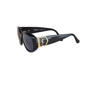 Vintage Acetate Sunglasses Black GHW