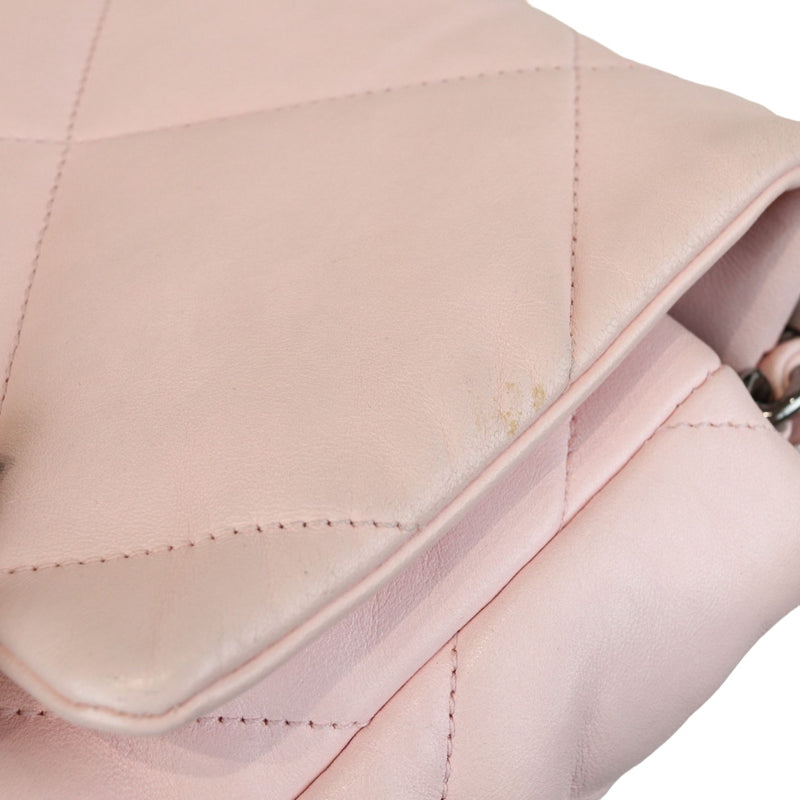 19 Flap Large Lambskin Quilted Light Pink MHW