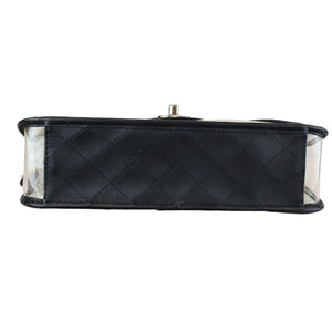 Sand By The Sea Flap Medium Lambskin PVC Black GHW