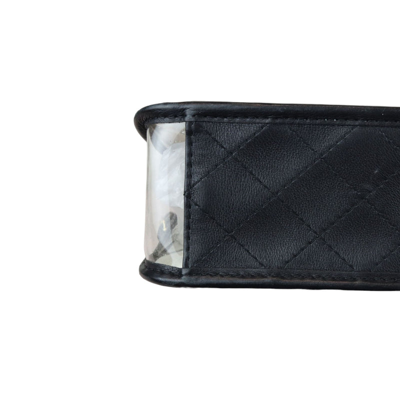 Sand By The Sea Flap Medium Lambskin PVC Black GHW