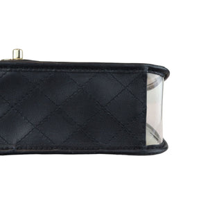 Sand By The Sea Flap Medium Lambskin PVC Black GHW