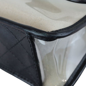 Sand By The Sea Flap Medium Lambskin PVC Black GHW