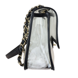 Sand By The Sea Flap Medium Lambskin PVC Black GHW