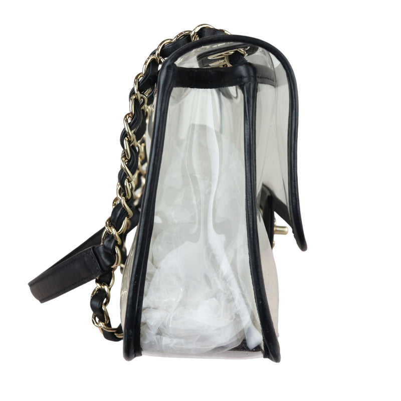 Sand By The Sea Flap Medium Lambskin PVC Black GHW