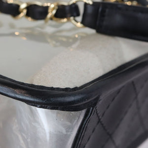 Sand By The Sea Flap Medium Lambskin PVC Black GHW