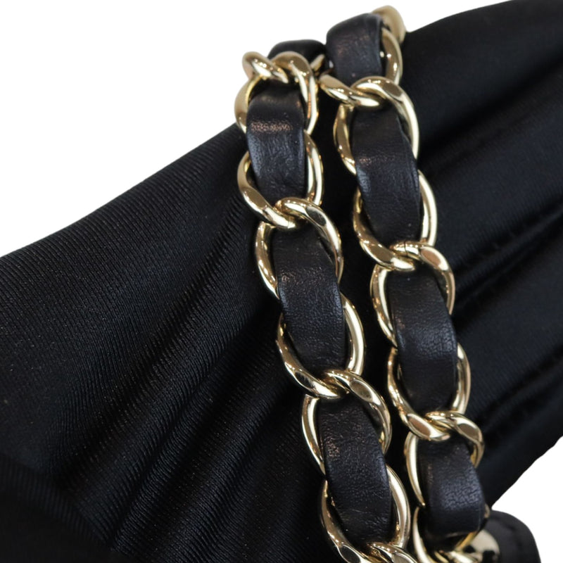 Sand By The Sea Flap Medium Lambskin PVC Black GHW