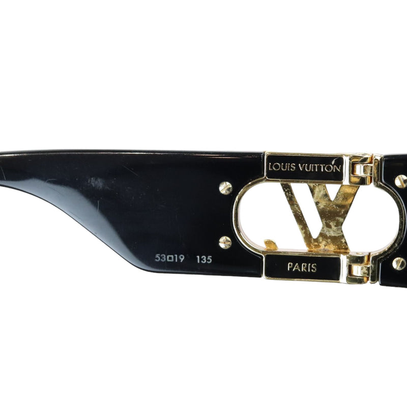 LV Link Square Sunglasses Acetate Black GHW