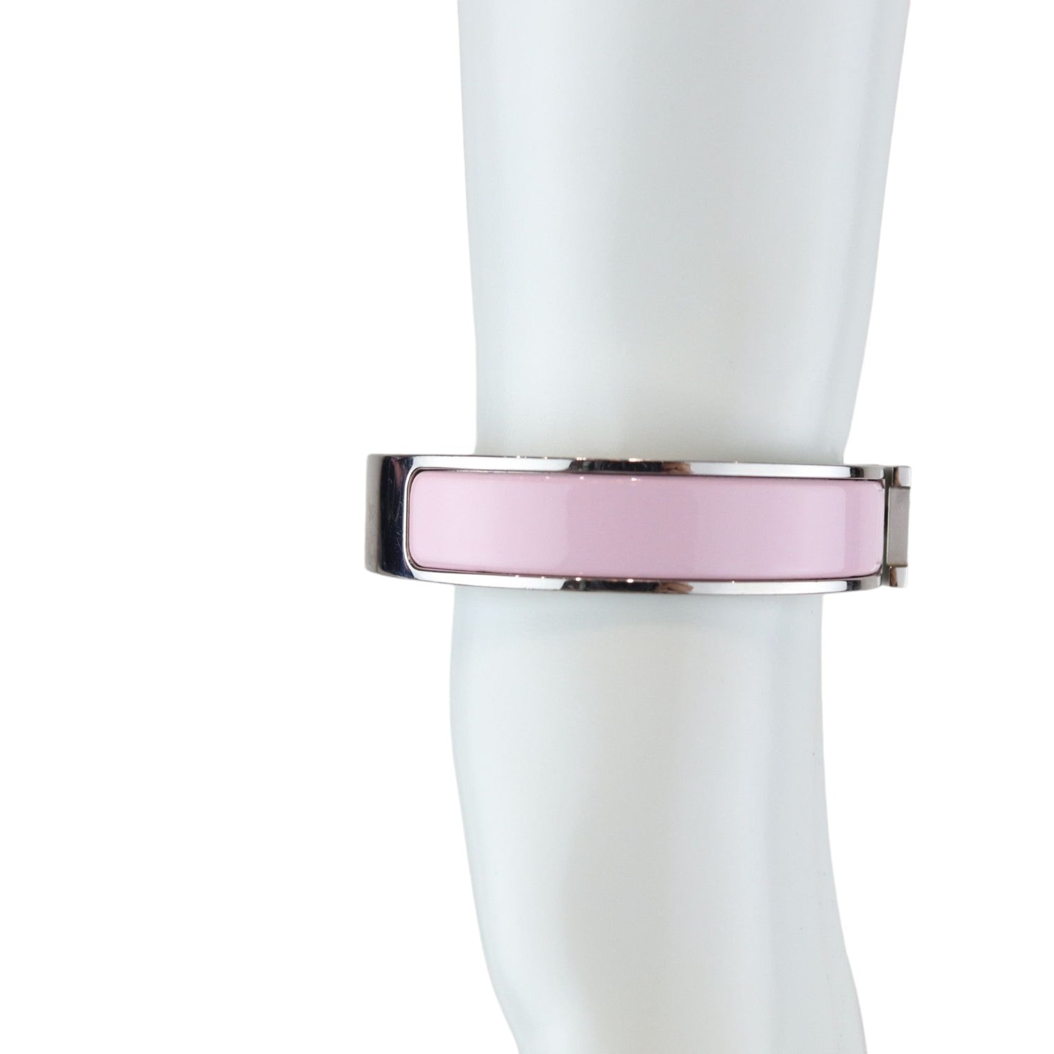 Hermes Clic Clac H Bracelet Enamel Narrow Pink SHW – Bag Religion