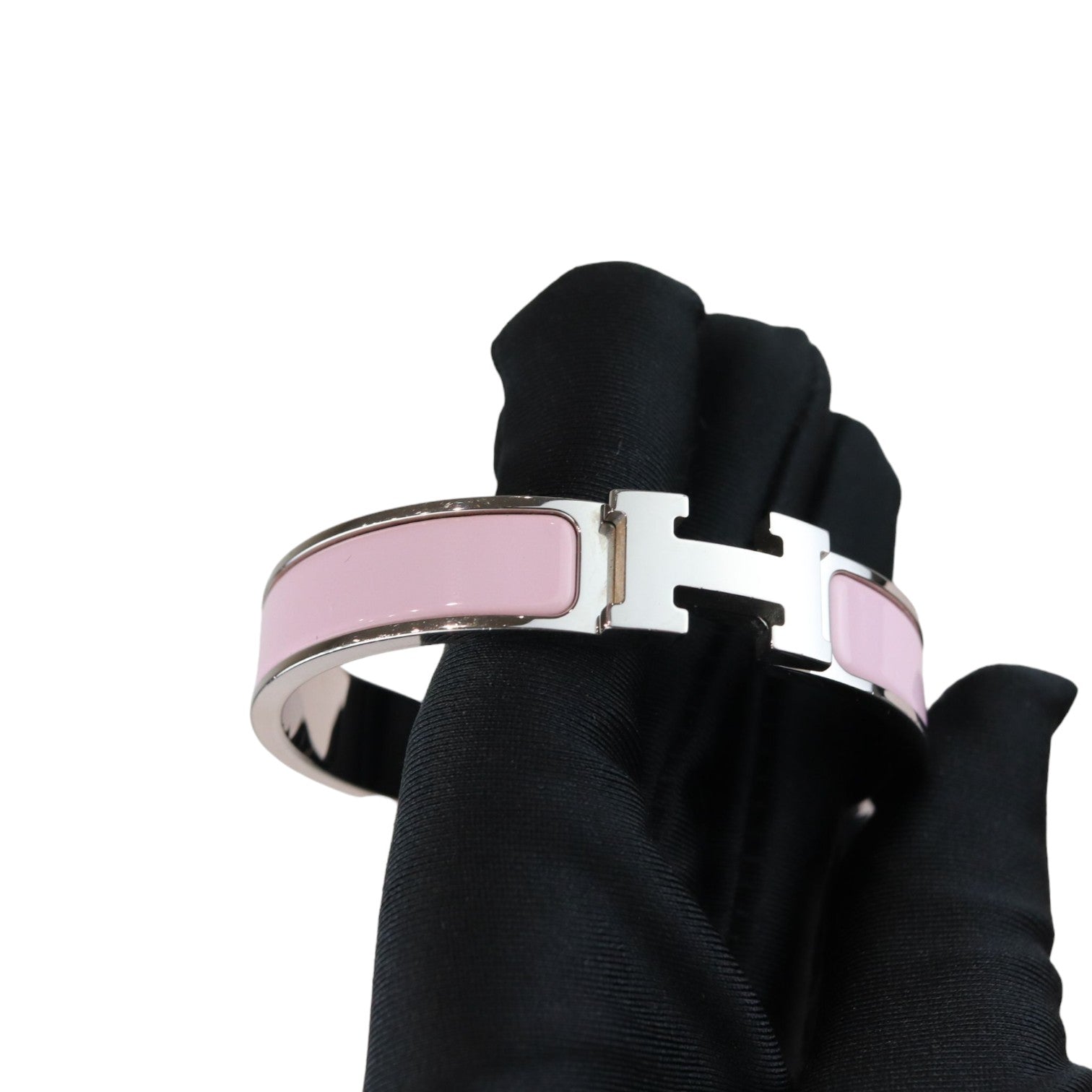 Hermes Clic Clac H Bracelet Enamel Narrow Pink SHW – Bag Religion