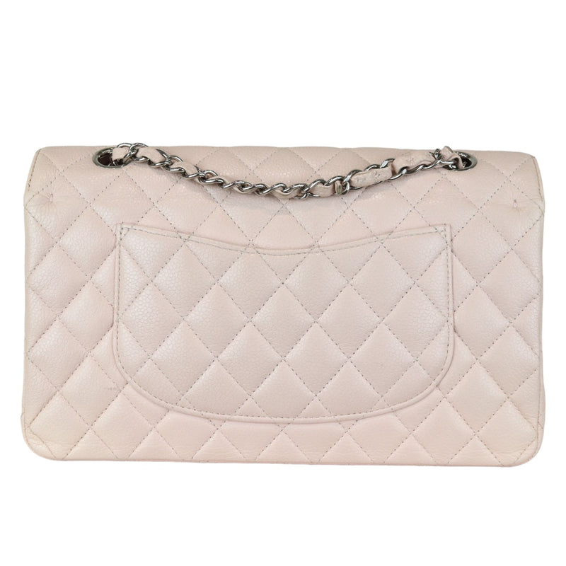 Double Flap Medium Caviar Quilted Light Pink SHW