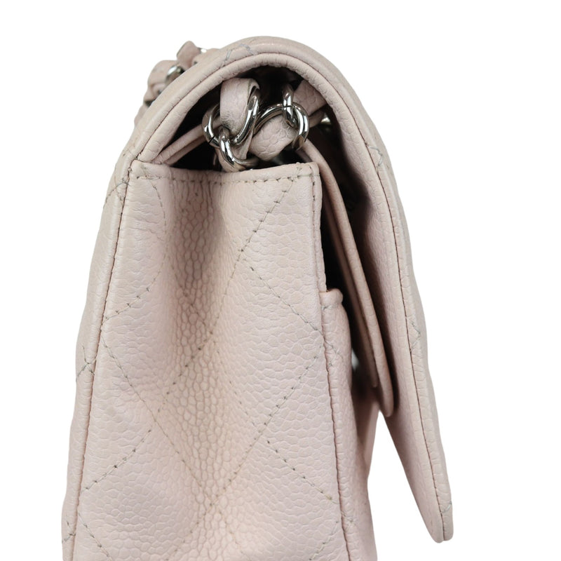 Double Flap Medium Caviar Quilted Light Pink SHW