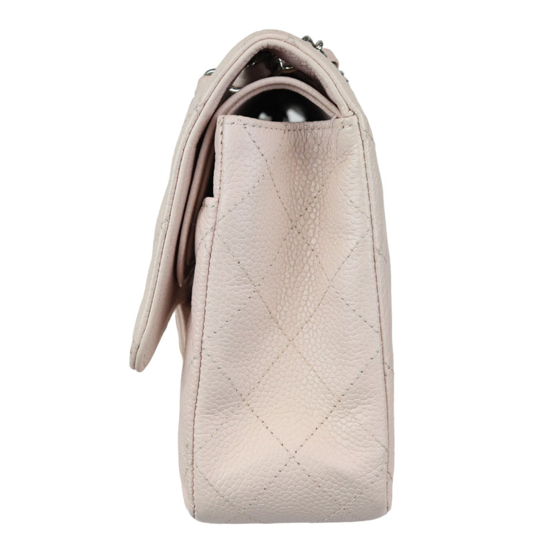 Double Flap Medium Caviar Quilted Light Pink SHW