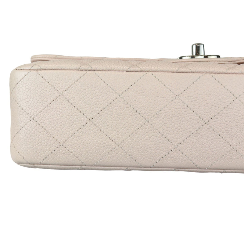 Double Flap Medium Caviar Quilted Light Pink SHW