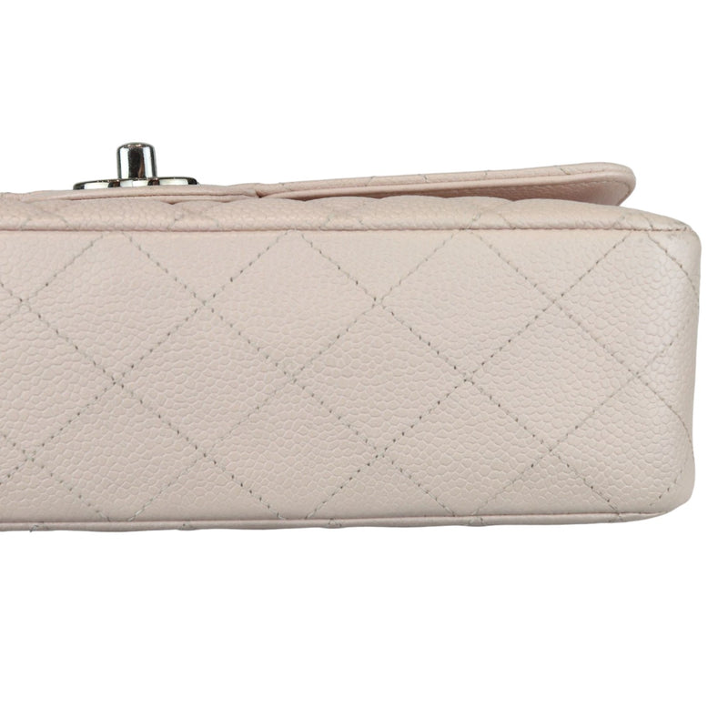 Double Flap Medium Caviar Quilted Light Pink SHW