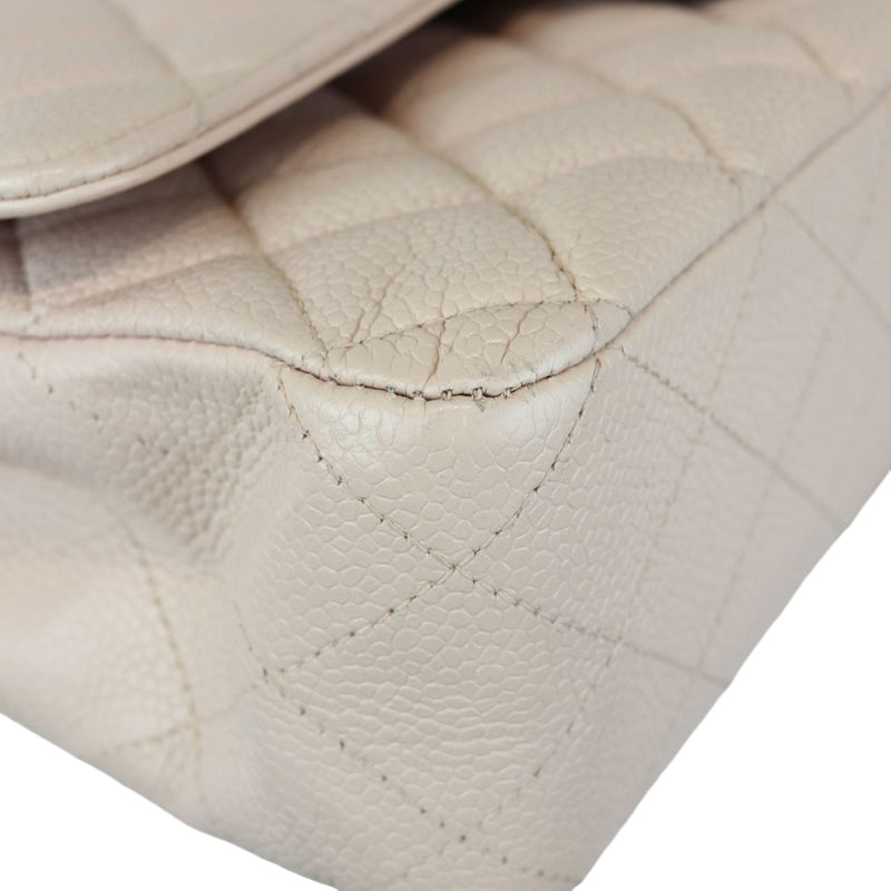 Double Flap Medium Caviar Quilted Light Pink SHW