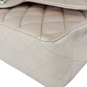Double Flap Medium Caviar Quilted Light Pink SHW
