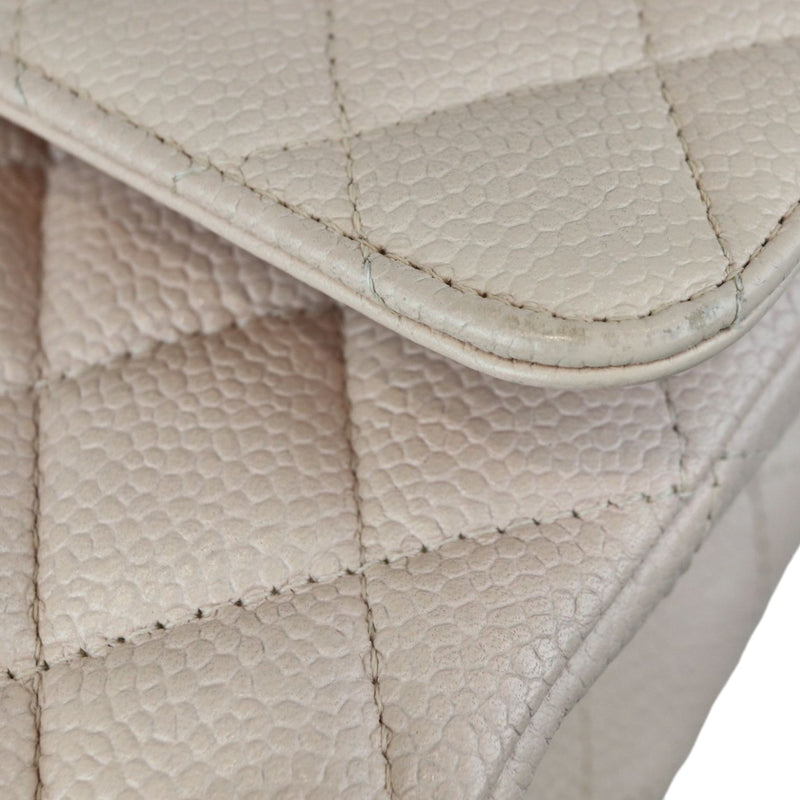 Double Flap Medium Caviar Quilted Light Pink SHW