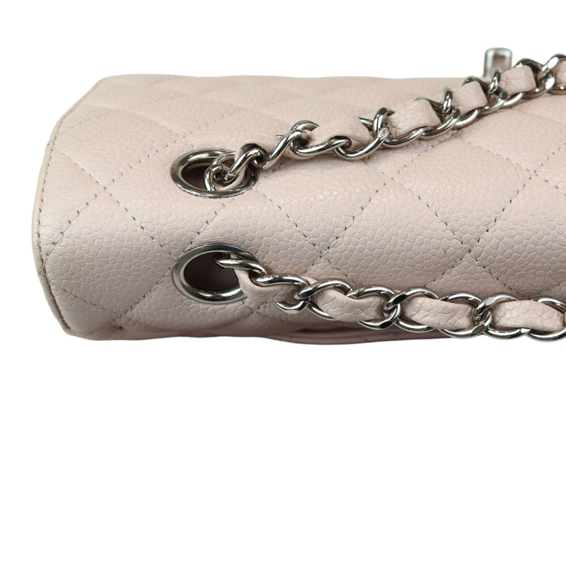 Double Flap Medium Caviar Quilted Light Pink SHW