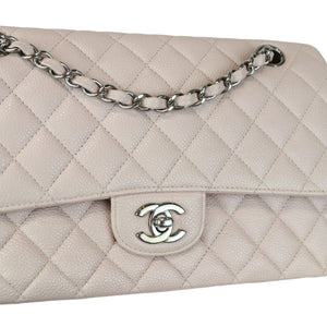 Double Flap Medium Caviar Quilted Light Pink SHW