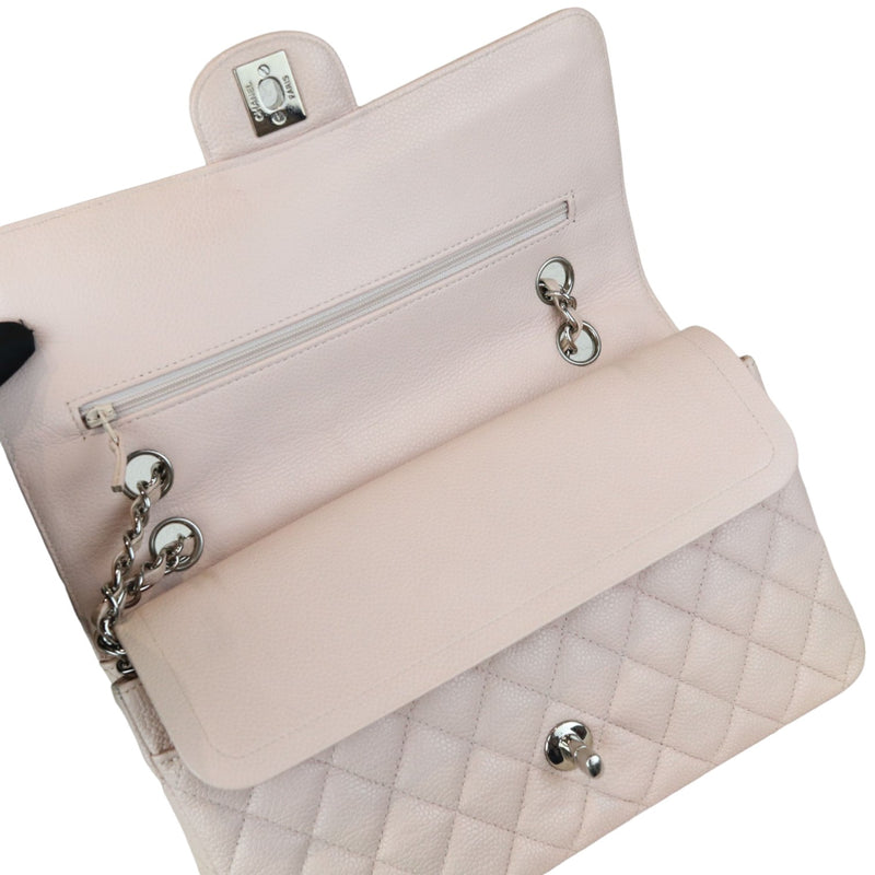 Double Flap Medium Caviar Quilted Light Pink SHW