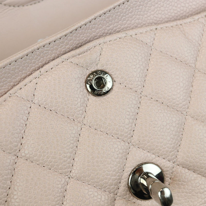 Double Flap Medium Caviar Quilted Light Pink SHW