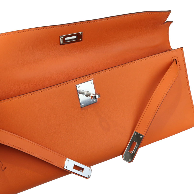 Kelly Cut Clutch Pochette Swift Orange PHW