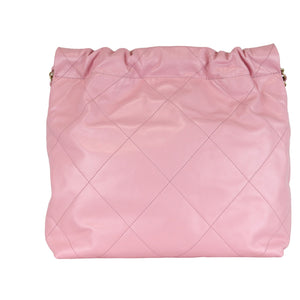 22 Small Shiny Calfskin Quilted Pink GHW