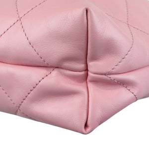 22 Small Shiny Calfskin Quilted Pink GHW