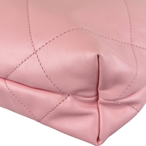22 Small Shiny Calfskin Quilted Pink GHW