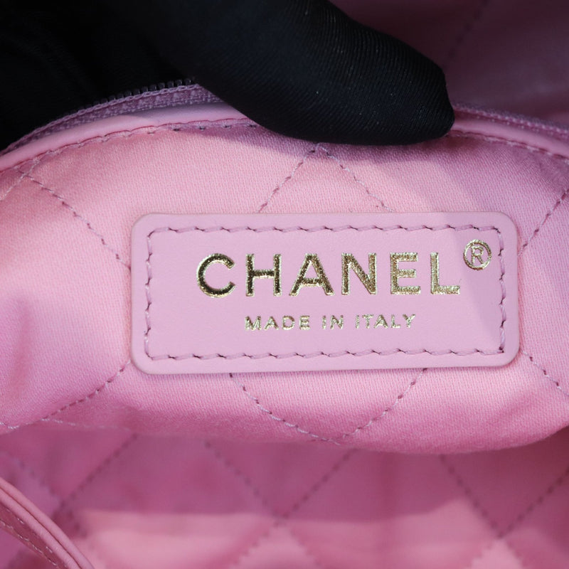22 Small Shiny Calfskin Quilted Pink GHW