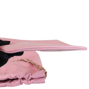 22 Small Shiny Calfskin Quilted Pink GHW