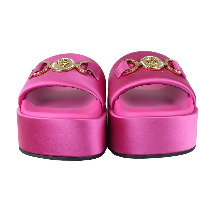 Medusa Biggie Platform Sandals Satin Pink Size 38 GHW