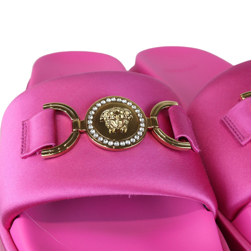 Medusa Biggie Platform Sandals Satin Pink Size 38 GHW