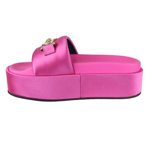 Medusa Biggie Platform Sandals Satin Pink Size 38 GHW
