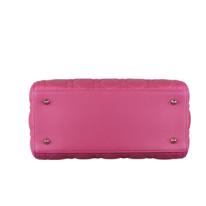 Lady Dior Medium Lambskin Cannage Pink SHW
