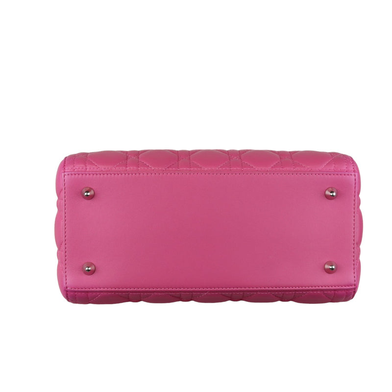 Lady Dior Medium Lambskin Cannage Pink SHW
