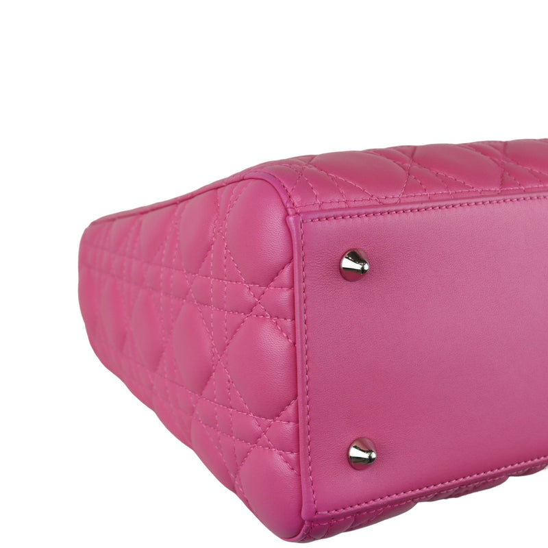 Lady Dior Medium Lambskin Cannage Pink SHW