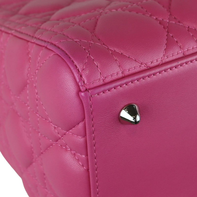 Lady Dior Medium Lambskin Cannage Pink SHW