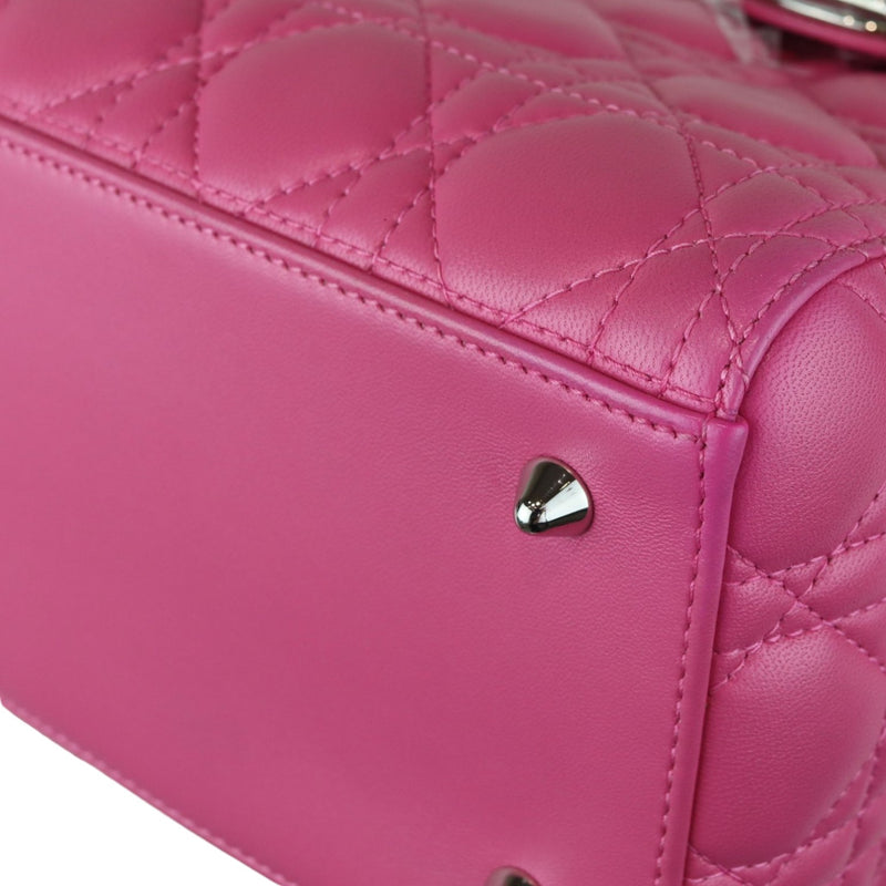 Lady Dior Medium Lambskin Cannage Pink SHW